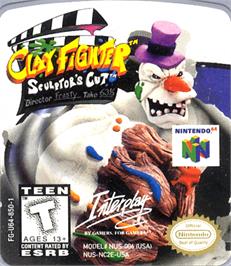 Top of cartridge artwork for Clay Fighter: Sculptor's Cut on the Nintendo N64.