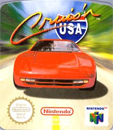 Top of cartridge artwork for Cruis'n Usa on the Nintendo N64.