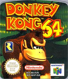 Top of cartridge artwork for Donkey Kong 64 on the Nintendo N64.
