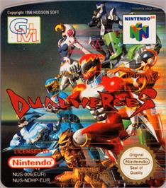 Top of cartridge artwork for Dual Heroes on the Nintendo N64.