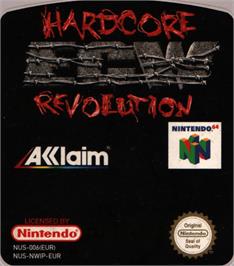 Top of cartridge artwork for ECW Hardcore Revolution on the Nintendo N64.