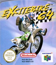 Top of cartridge artwork for Excitebike 64 on the Nintendo N64.