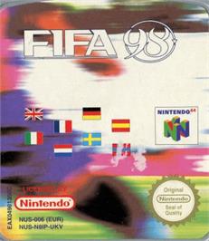 Top of cartridge artwork for FIFA 98: Road to World Cup on the Nintendo N64.
