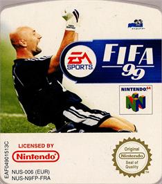 Top of cartridge artwork for Fifa 99 on the Nintendo N64.