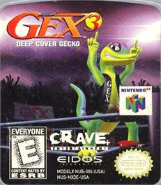 Top of cartridge artwork for Gex 3 - Deep Cover Gecko on the Nintendo N64.