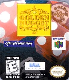 Top of cartridge artwork for Golden Nugget 64 on the Nintendo N64.