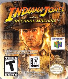 Top of cartridge artwork for Indiana Jones And The Infernal Machine on the Nintendo N64.