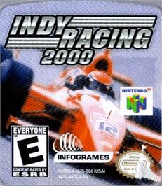 Top of cartridge artwork for Indy Racing 2000 on the Nintendo N64.