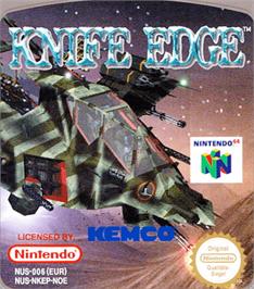 Top of cartridge artwork for Knife Edge: Nose Gunner on the Nintendo N64.