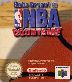 Top of cartridge artwork for Kobe Bryant's NBA Courtside on the Nintendo N64.