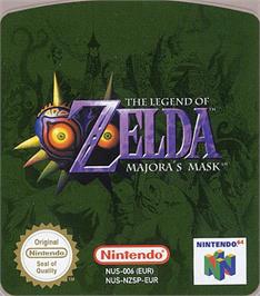 Top of cartridge artwork for Legend of Zelda: Majora's Mask on the Nintendo N64.