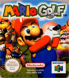 Top of cartridge artwork for Mario Golf on the Nintendo N64.