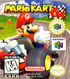 Top of cartridge artwork for Mario Kart 64 on the Nintendo N64.