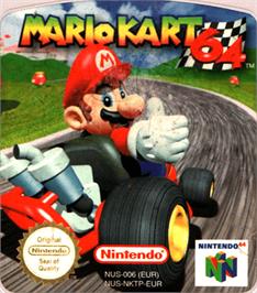 Top of cartridge artwork for Mario Kart 64 on the Nintendo N64.
