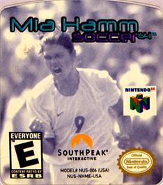 Top of cartridge artwork for Michael Owen's World League Soccer 2000 on the Nintendo N64.