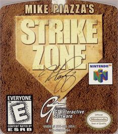 Top of cartridge artwork for Mike Piazza's StrikeZone on the Nintendo N64.