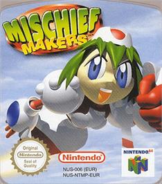 Top of cartridge artwork for Mischief Makers on the Nintendo N64.