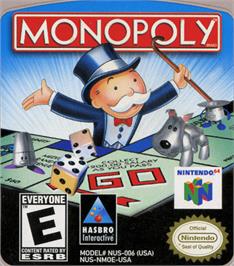 Top of cartridge artwork for Monopoly on the Nintendo N64.