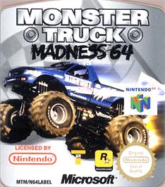 Top of cartridge artwork for Monster Truck Madness 64 on the Nintendo N64.