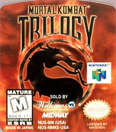 Top of cartridge artwork for Mortal Kombat Trilogy on the Nintendo N64.
