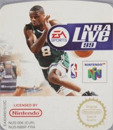 Top of cartridge artwork for NBA Live '99 on the Nintendo N64.