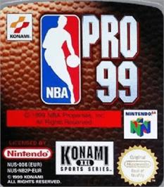 Top of cartridge artwork for NBA Pro 99 on the Nintendo N64.