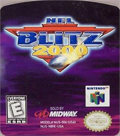 Top of cartridge artwork for NFL Blitz 2000 on the Nintendo N64.