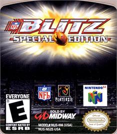 Top of cartridge artwork for NFL Blitz Special Edition on the Nintendo N64.