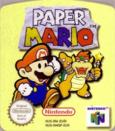 Top of cartridge artwork for Paper Mario on the Nintendo N64.