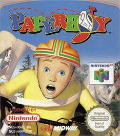 Top of cartridge artwork for Paperboy on the Nintendo N64.