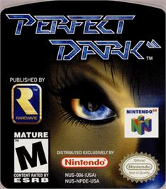 Top of cartridge artwork for Perfect Dark on the Nintendo N64.