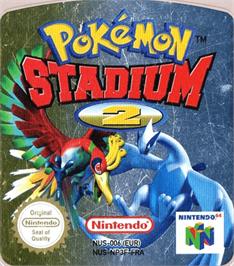 Top of cartridge artwork for Pokemon Stadium 2 on the Nintendo N64.