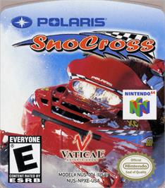 Top of cartridge artwork for Polaris SnoCross on the Nintendo N64.