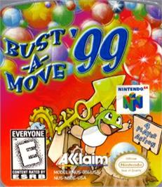 Top of cartridge artwork for Puzzle Bobble 64 on the Nintendo N64.
