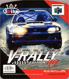 Top of cartridge artwork for Rally '99 on the Nintendo N64.