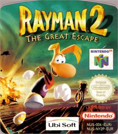 Top of cartridge artwork for Rayman 2: The Great Escape on the Nintendo N64.