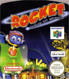 Top of cartridge artwork for Rocket: Robot on Wheels on the Nintendo N64.