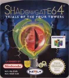 Top of cartridge artwork for Shadowgate 64: The Trials of the Four Towers on the Nintendo N64.