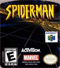 Top of cartridge artwork for Spider-Man on the Nintendo N64.