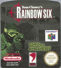 Top of cartridge artwork for Tom Clancy's Rainbow Six on the Nintendo N64.