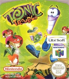 Top of cartridge artwork for Tonic Trouble on the Nintendo N64.