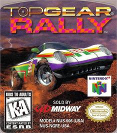 Top of cartridge artwork for Top Gear Rally on the Nintendo N64.