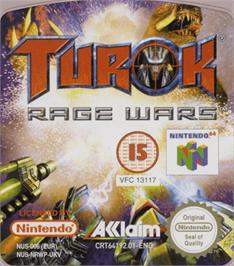 Top of cartridge artwork for Turok: Rage Wars on the Nintendo N64.