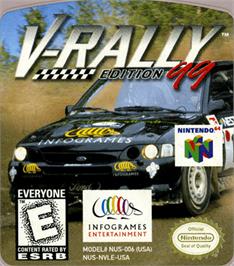 Top of cartridge artwork for V-Rally Edition 99 on the Nintendo N64.