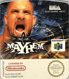 Top of cartridge artwork for WCW Mayhem on the Nintendo N64.