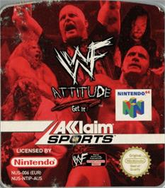 Top of cartridge artwork for WWF Attitude on the Nintendo N64.