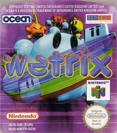 Top of cartridge artwork for Wetrix on the Nintendo N64.