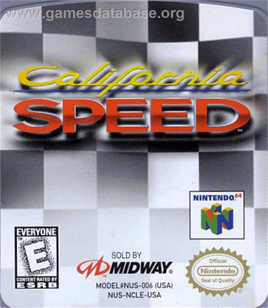 California Speed - Nintendo N64 - Artwork - Cartridge Top