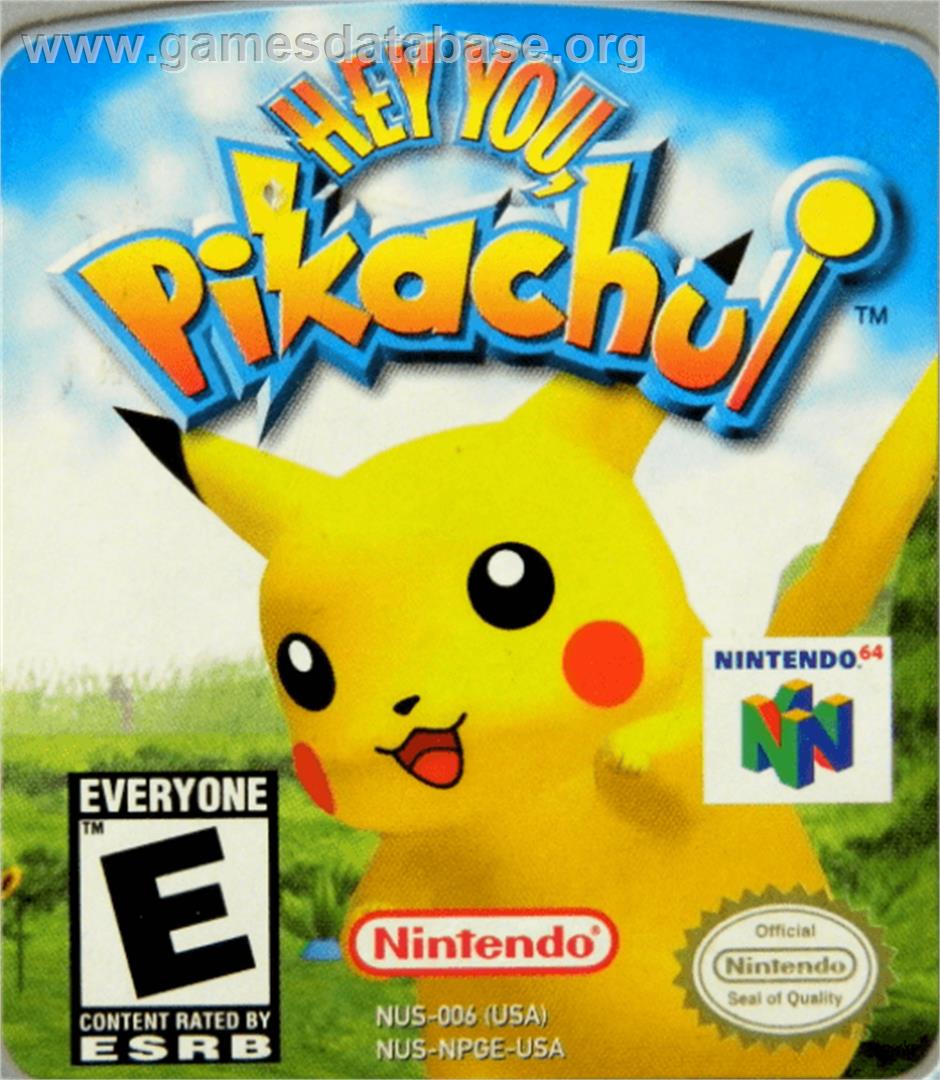 Hey You, Pikachu - Nintendo N64 - Artwork - Cartridge Top