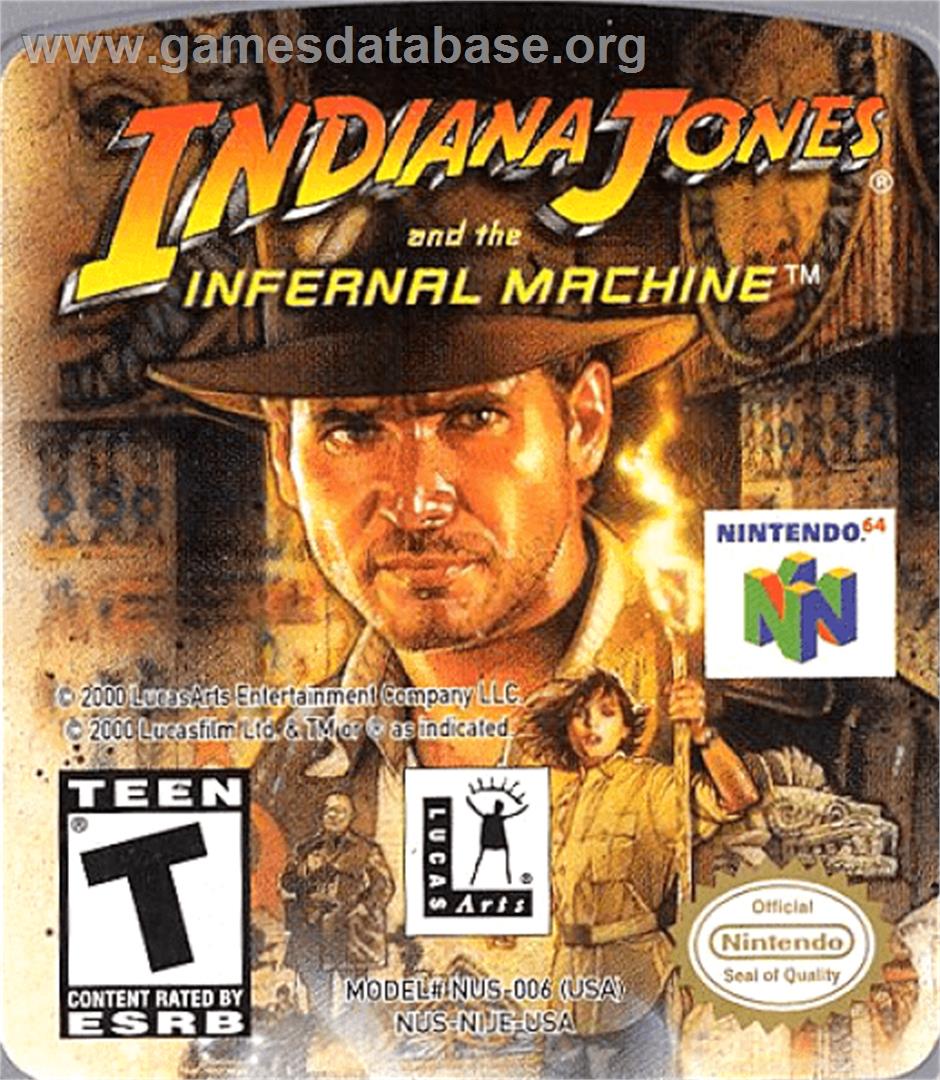 Indiana Jones And The Infernal Machine - Nintendo N64 - Artwork - Cartridge Top